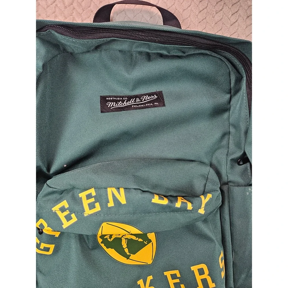 Mitchell and Ness Green Bay Packers Backpack Green Yellow 1961 NFL Bag